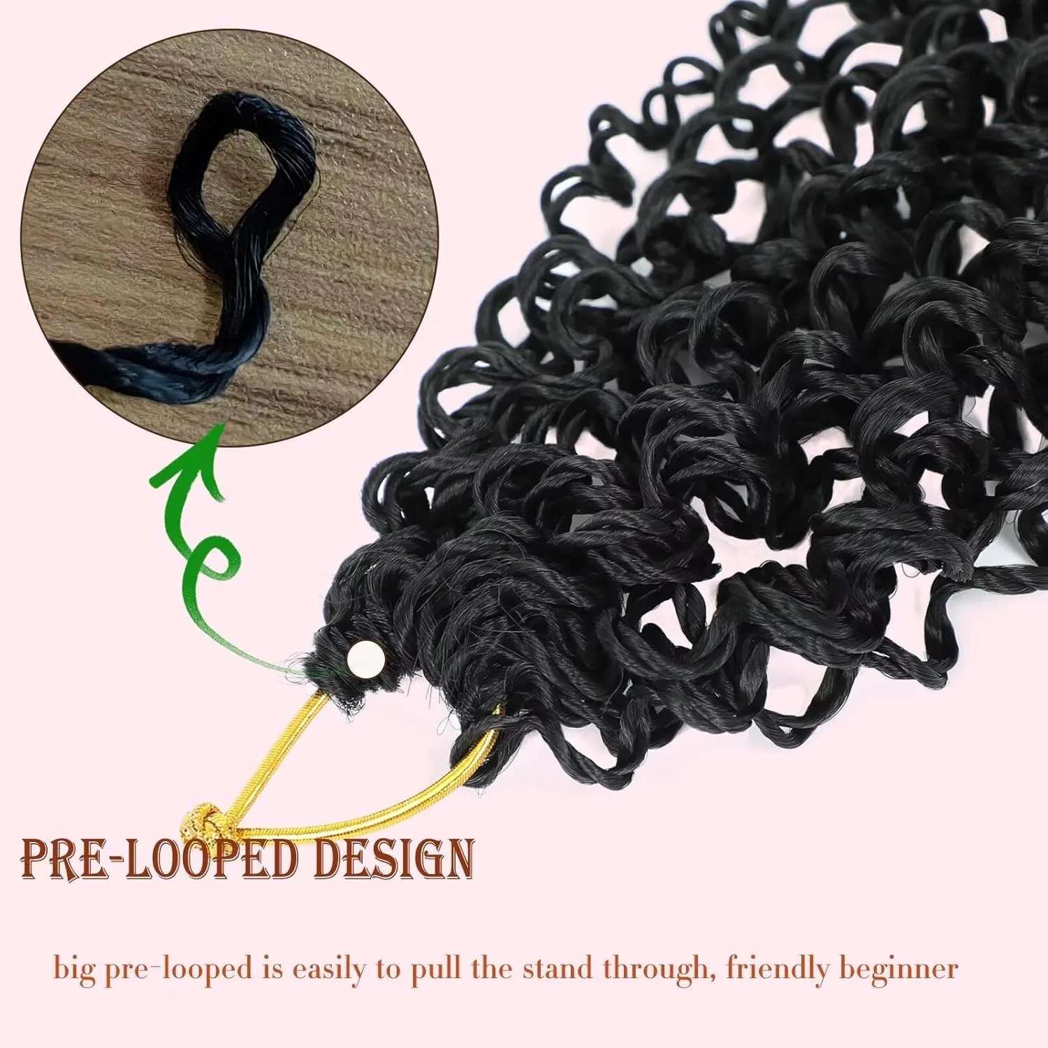 Alimiriam Pre-looped Pre-twisted Yanky Twist Crochet Hair 8Packs 12inch Brown Curly Crochet Braids #OT/30/27