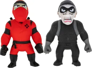 ALISA Monster Flex Stretchy Toys for Boys & Girls - Spooky Stretch Monsters Set of 2 - Red Ninja-Thief