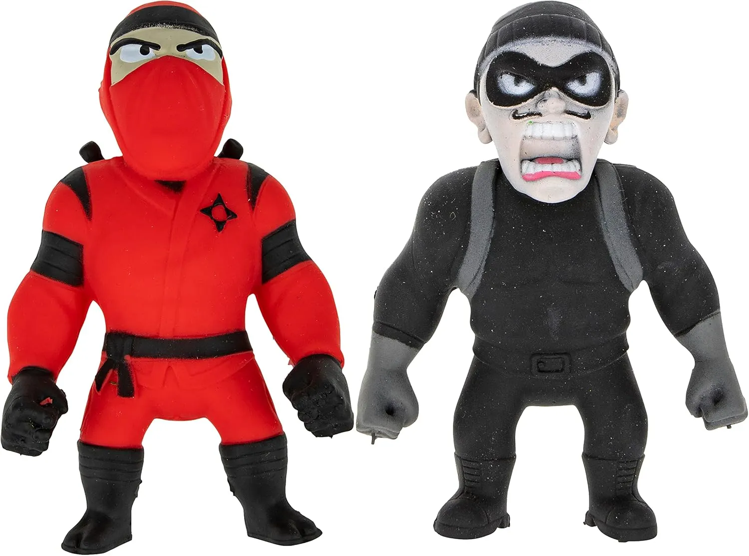 ALISA Monster Flex Stretchy Toys for Boys & Girls - Spooky Stretch Monsters Set of 2 - Red Ninja-Thief