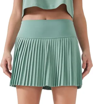 altiland Womens' Cool Feeling Pleated Tennis Athletic Running Mini Skirts with Shorts 3"