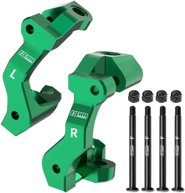 Aluminum 7075 Alloy Front Caster Blocks C-Hubs for Traxxas 1:16 Mini Maxx 4WD 107154-1 / Mini XRT VXL-3S 108076-1 Monster Truck Upgrades - Green