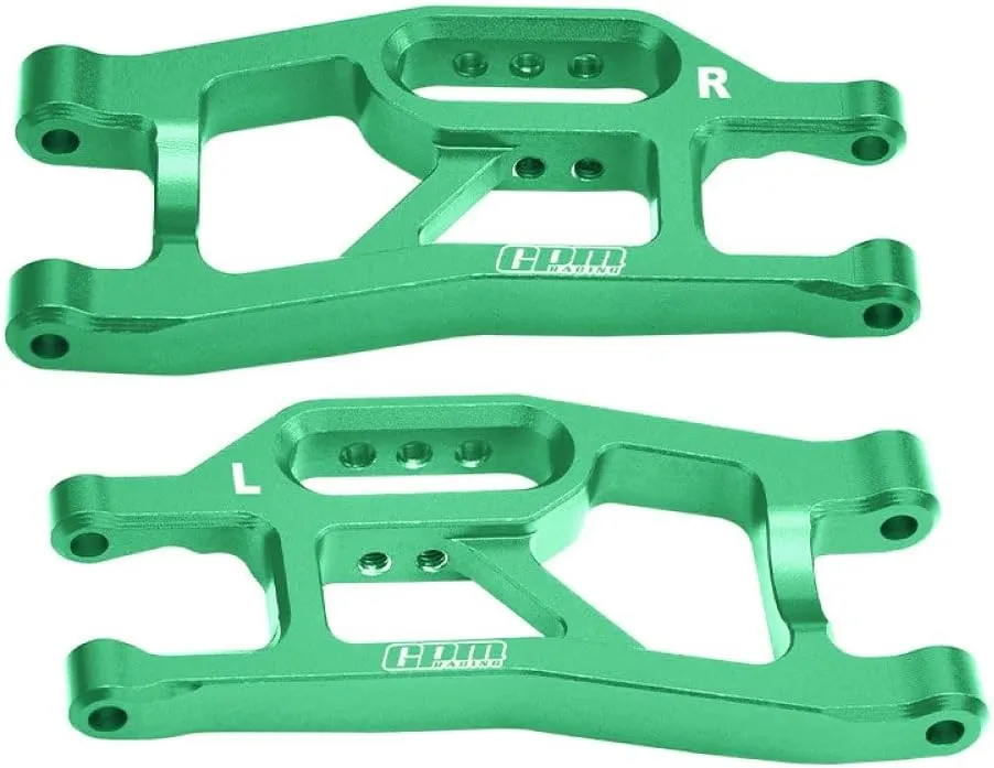 Aluminum 7075 Alloy Front Lower Suspension Arms for Traxxas 1/16 Mini Maxx 4WD RTR Brushless Monster Truck 107154-1 Upgrades - Green