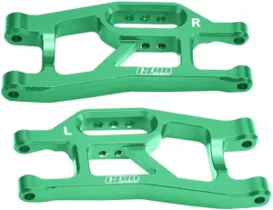Aluminum 7075 Alloy Front Lower Suspension Arms for Traxxas 1/16 Mini Maxx 4WD RTR Brushless Monster Truck 107154-1 Upgrades - Green