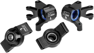 Aluminum 7075 Alloy Front Steering Blocks & Rear Hub Stub Axle Carriers with Oversize Bearing for Traxxas 1:16 Mini Maxx 4WD 107154-1 / Mini XRT VXL-3S 108076-1 Monster Truck Upgrades - Black