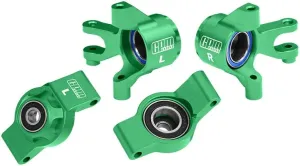 Aluminum 7075 Alloy Front Steering Blocks & Rear Hub Stub Axle Carriers with Oversize Bearing for Traxxas 1:16 Mini Maxx 4WD 107154-1 / Mini XRT VXL-3S 108076-1 Monster Truck Upgrades - Green