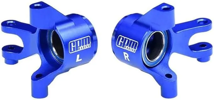 Aluminum 7075 Alloy Front Steering Blocks with Oversize Bearing for Traxxas 1:16 Mini Maxx 4WD 107154-1 / Mini XRT VXL-3S 108076-1 Monster Truck Upgrades - Blue