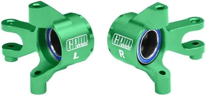 Aluminum 7075 Alloy Front Steering Blocks with Oversize Bearing for Traxxas 1:16 Mini Maxx 4WD 107154-1 / Mini XRT VXL-3S 108076-1 Monster Truck Upgrades - Green