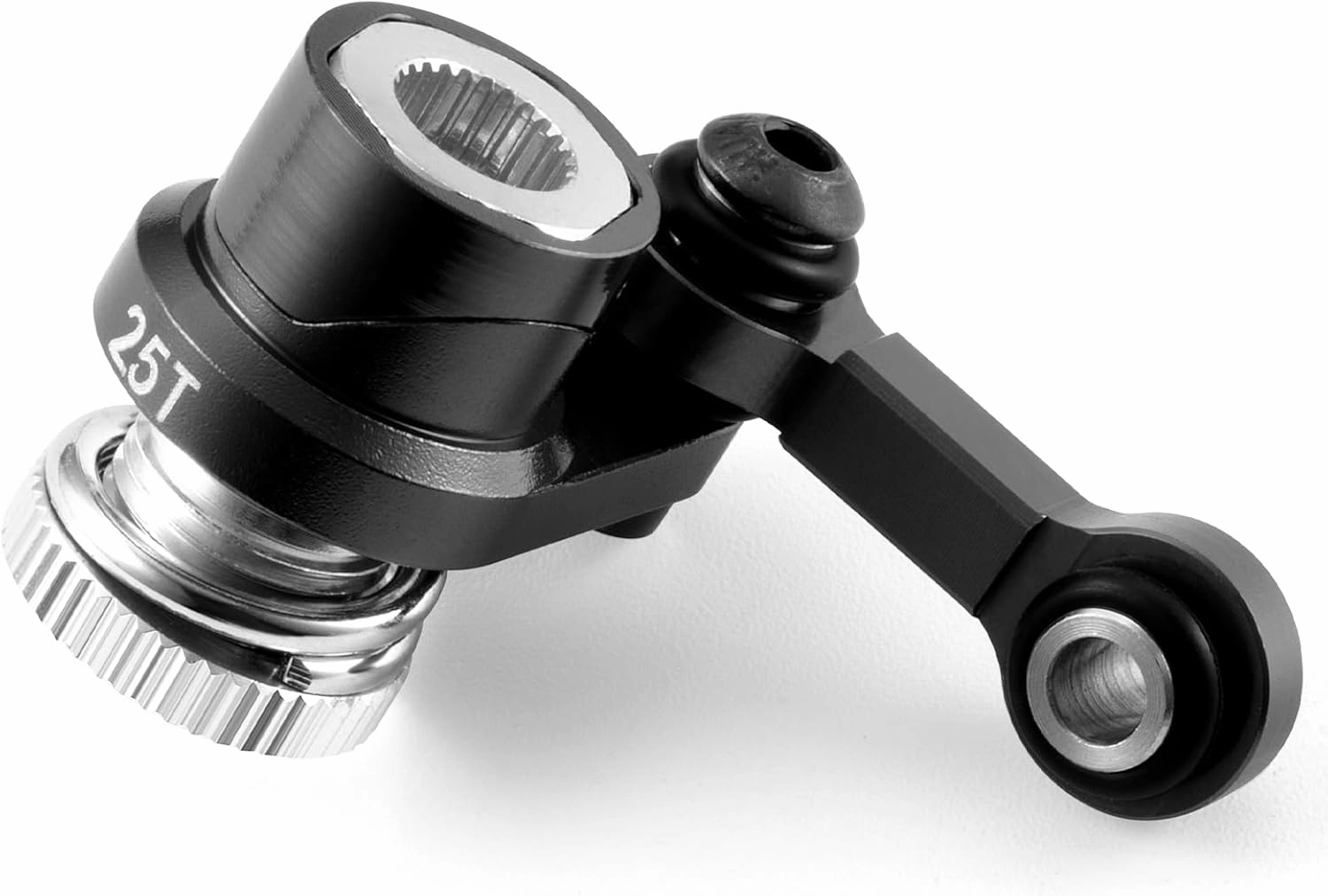 Aluminum 25T Servo Saver Arm with Steering Drag Link Servo Tie Rod Set for Tra-xxas 1/16 Mini Maxx 2S RC Car Upgrades (Black)
