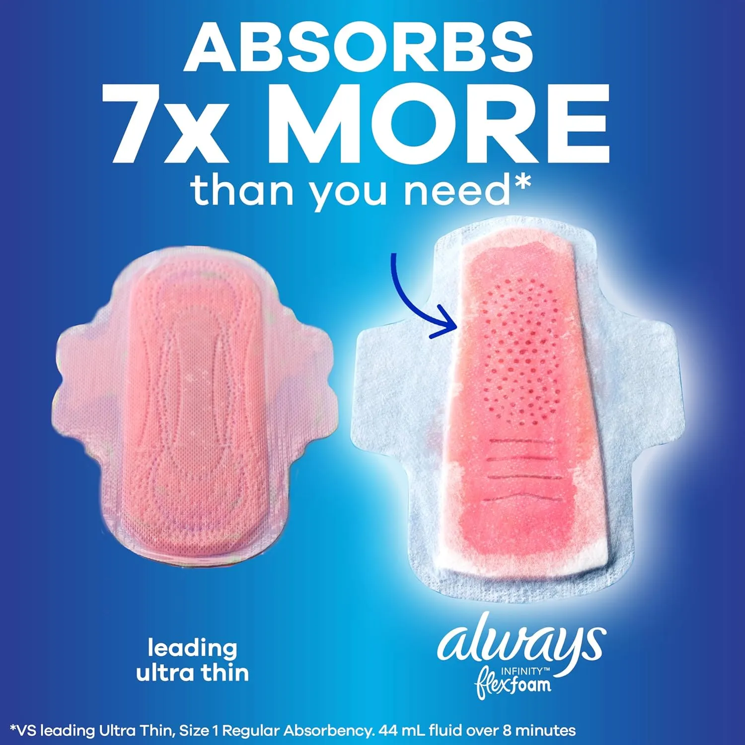 Always Infinity Feminine Pads for Women, Size 4 Overnight Absorbency, Multipack, with Flexfoam, with Wings, Unscented, 26 Count x 3 Packs (78 Count Total)