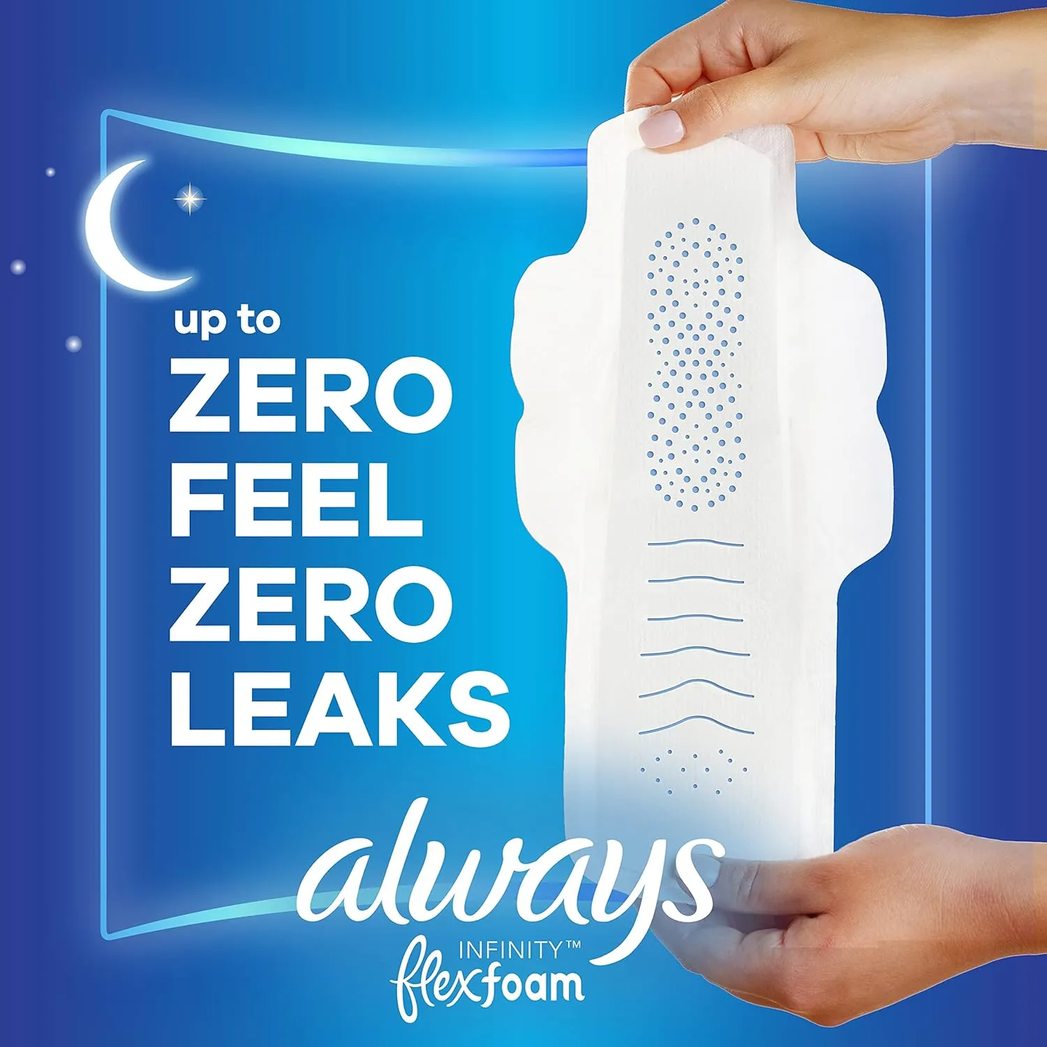 Always Infinity Feminine Pads for Women, Size 5 Extra Heavy Overnight, with Wings, unscented, 30 Count