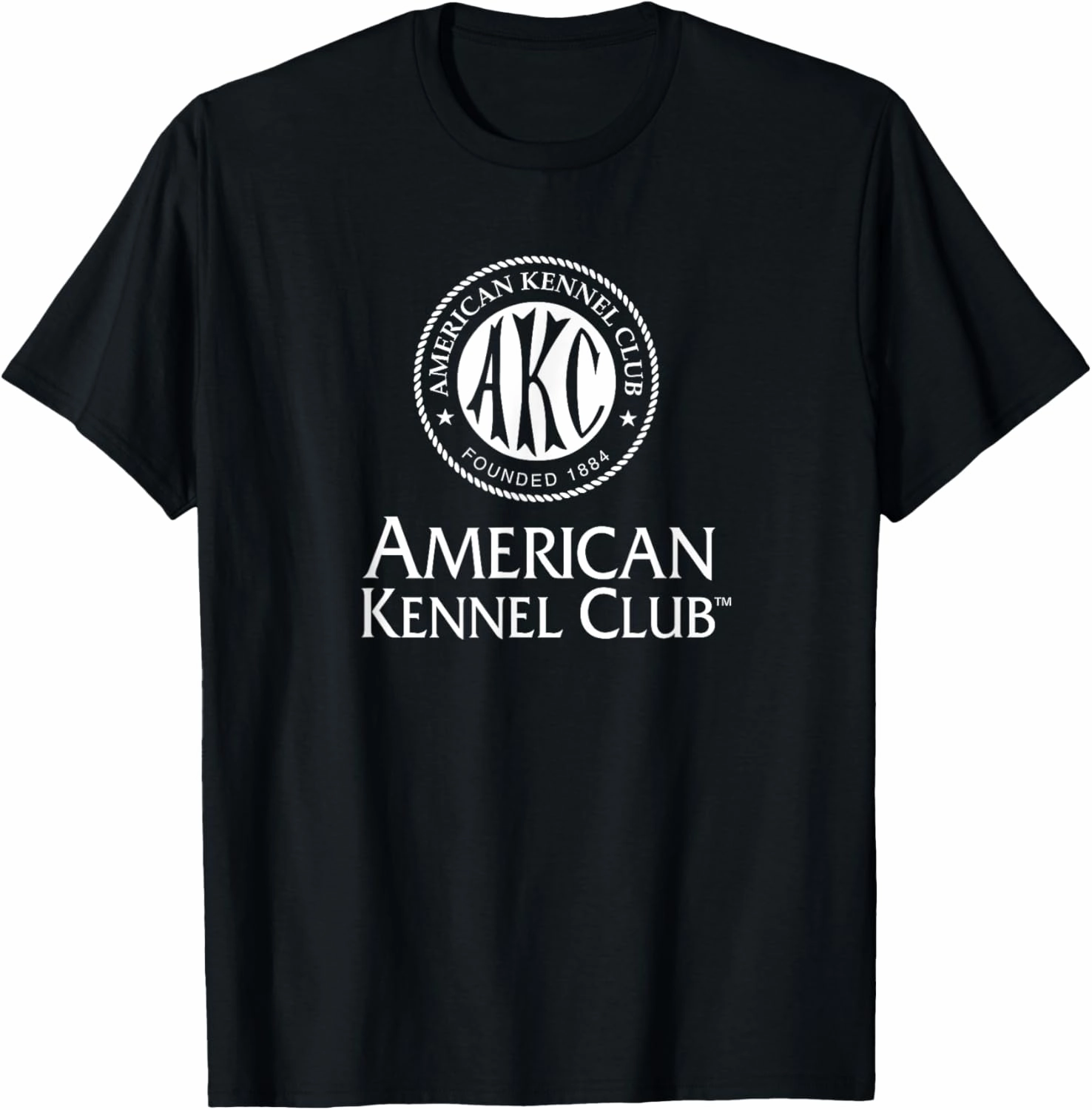 AMERICAN KENNEL CLUB Unisex-Adults Black Dog Logo T-Shirt