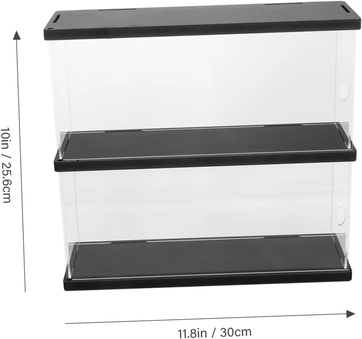 Amosfun Clear Acrylic Display Case Figures Double Organizer Box for Collectibles Transparent Storage for Models and Souvenirs Great Present Idea