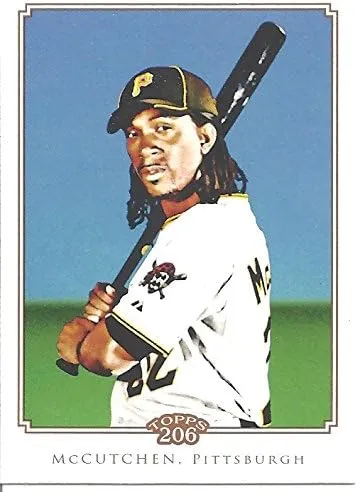ANDREW MCCUTCHEN "NO NUMBER & HAT" SHORT PRINT BASEBALL CARD - 2010 TOPPS 206 BASEBALL CARAMELS MINI TOBACCCO CARD #NNO (PITTSBURGH PIRATES) FREE SHIPPING