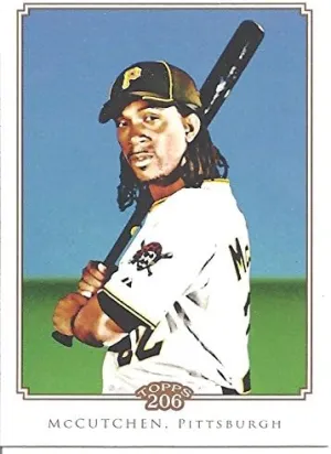 ANDREW MCCUTCHEN "NO NUMBER & HAT" SHORT PRINT BASEBALL CARD - 2010 TOPPS 206 BASEBALL CARAMELS MINI TOBACCCO CARD #NNO (PITTSBURGH PIRATES) FREE SHIPPING