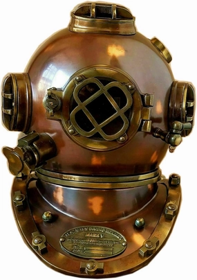 Antique Scuba 18" Diving Helmet |U.S Navy Mark V Vintage Divers Helmet Replica (Antique Black)