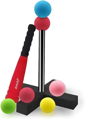 Aoneky Mini Foam Tball Set for Toddlers - Carry Bag Included - Best Baseball T Ball Toys for Kids Age 1 Years Old - Upgraded Version