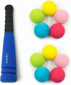 Aoneky Mini Foam Baseball Bat and Ball for Toddler, 11.8 inch