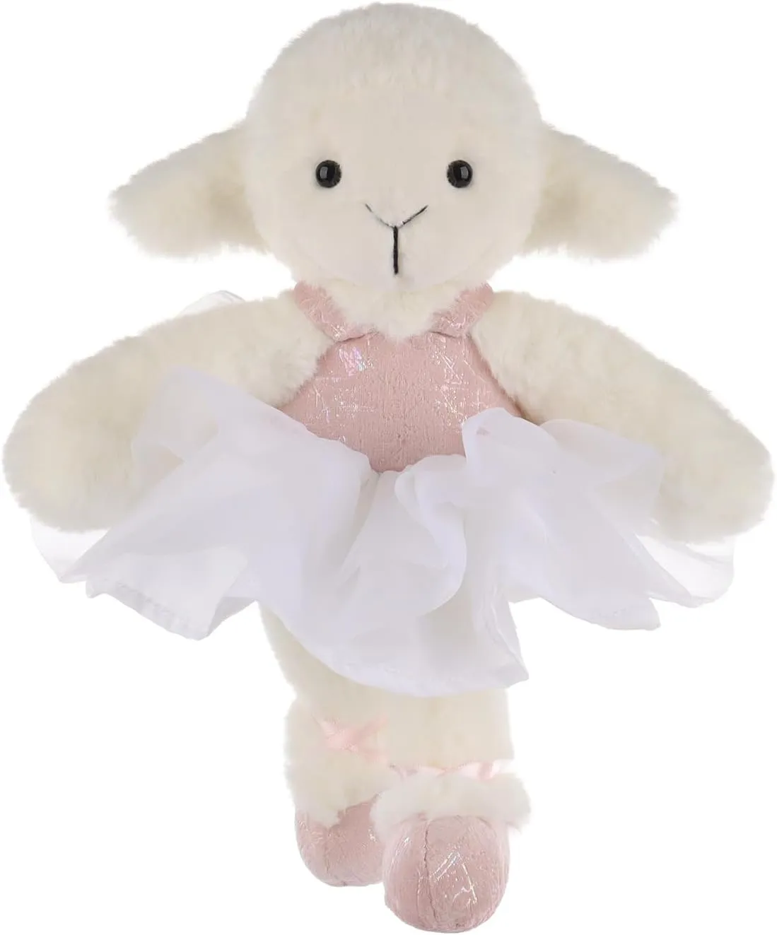 Apricot Lamb Ballet Lamb Plush Stuffed Animals for Kids, Soft Cute Sheep Plush Toys for Baby Girl and Boy, Fluffy Ballet Lamb White 6.7 Inches