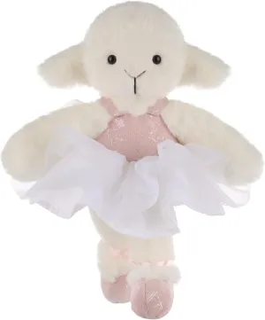 Apricot Lamb Ballet Lamb Plush Stuffed Animals for Kids, Soft Cute Sheep Plush Toys for Baby Girl and Boy, Fluffy Ballet Lamb White 6.7 Inches