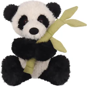 Apricot Lamb Bamboo Panda Plush Stuffed Animals for Kids, Soft Cute Plush Toys for Baby Girl and Boy, Fluffy Bamboo Panda Black 7.9 Inches