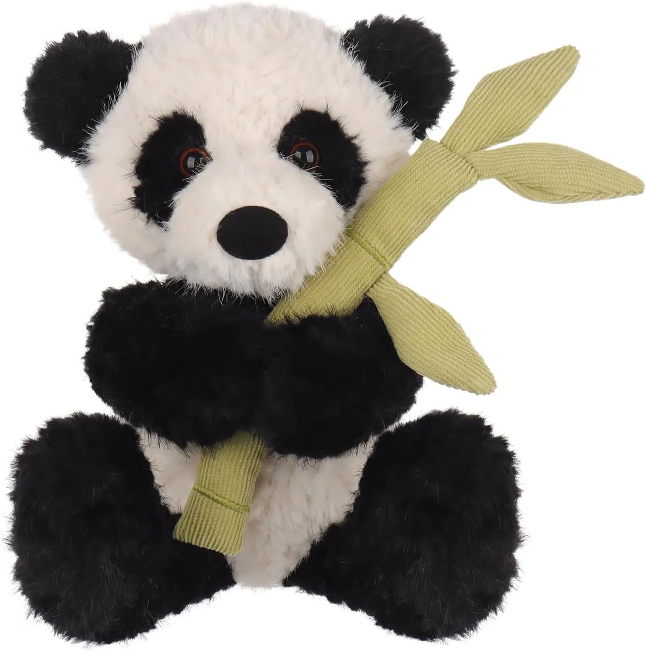 Apricot Lamb Bamboo Panda Plush Stuffed Animals for Kids, Soft Cute Plush Toys for Baby Girl and Boy, Fluffy Bamboo Panda Black 7.9 Inches