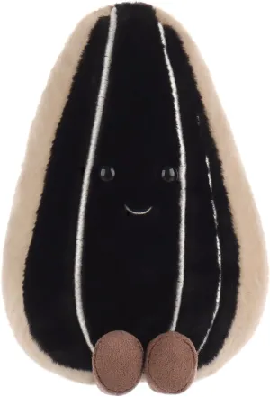 Apricot Lamb Crispy Melon Seeds Plush Stuffed Animals for Kids, Soft Cute Plush Toys for Baby Girl and Boy, Fluffy Crispy Melon Seeds Black