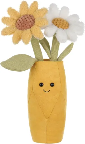 Apricot Lamb Daisy Vase Plush Stuffed Flowers for Kids, Soft Cute Plushies Toys for Baby Girl and Boy, Fluffy Daisy Vase Yellow