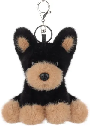 Apricot Lamb Doberman Puppy Dog Cute Keychain, Soft Stuffed Plush Keychain Toys for Kids’ Backpack, Purse