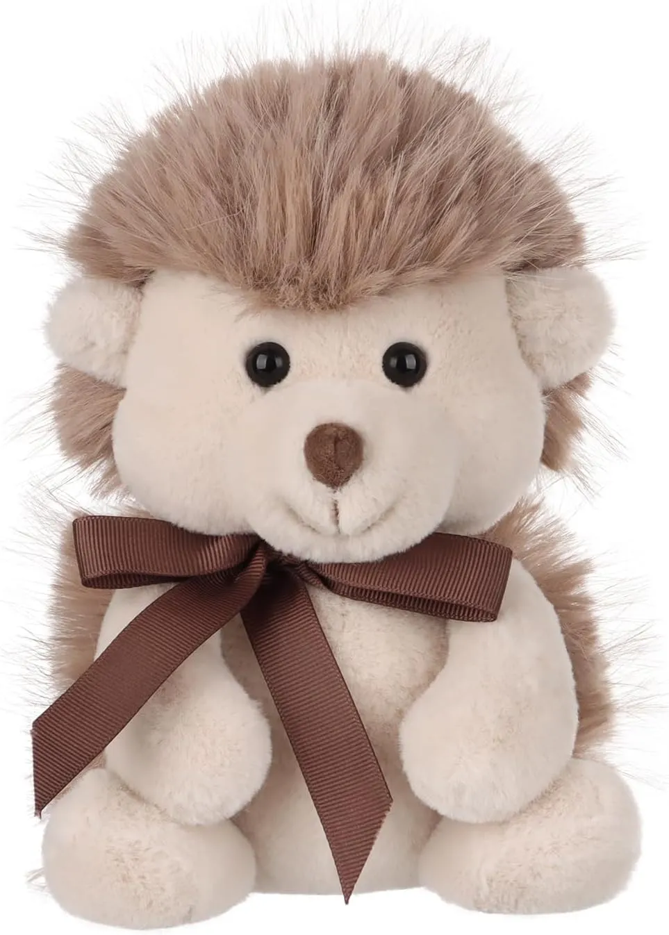 Apricot Lamb Gentleman Hedgehog Plush Stuffed Animals for Kids, Soft Cute Plush Toys for Baby Girl and Boy, Fluffy Gentleman Hedgehog Brown 7.5 Inches