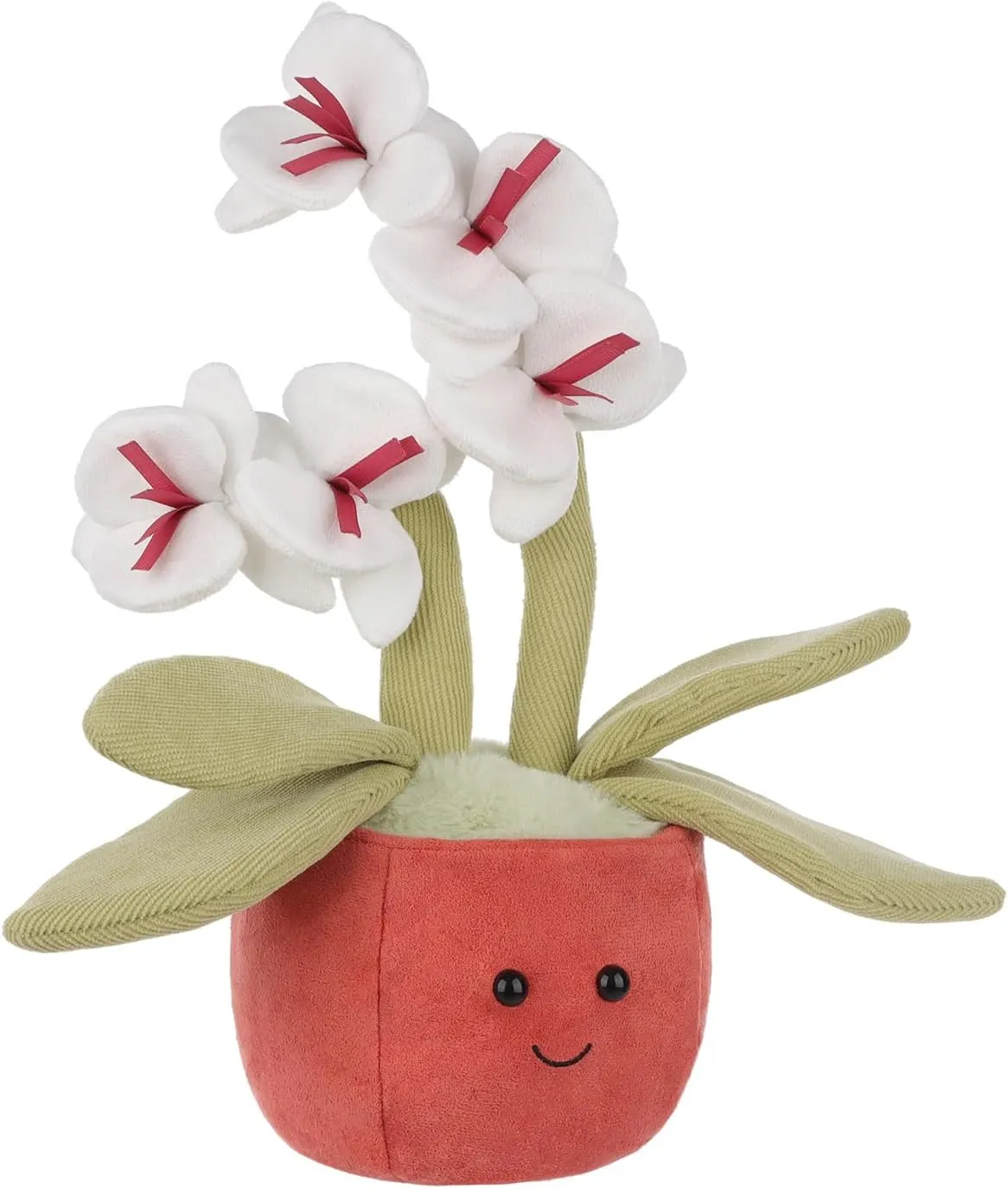 Apricot Lamb Potted Flower Plush Butterfly Orchid Plant Stuffed Animals for Kids, Soft Cute Plushies Toys for Baby Girl and Boy, Fluffy Potted Flower Butterfly Orchid Plant