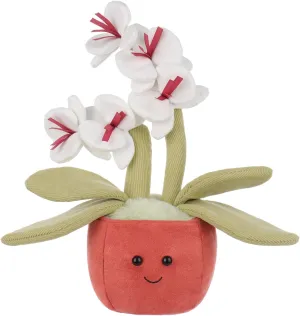 Apricot Lamb Potted Flower Plush Butterfly Orchid Plant Stuffed Animals for Kids, Soft Cute Plushies Toys for Baby Girl and Boy, Fluffy Potted Flower Butterfly Orchid Plant