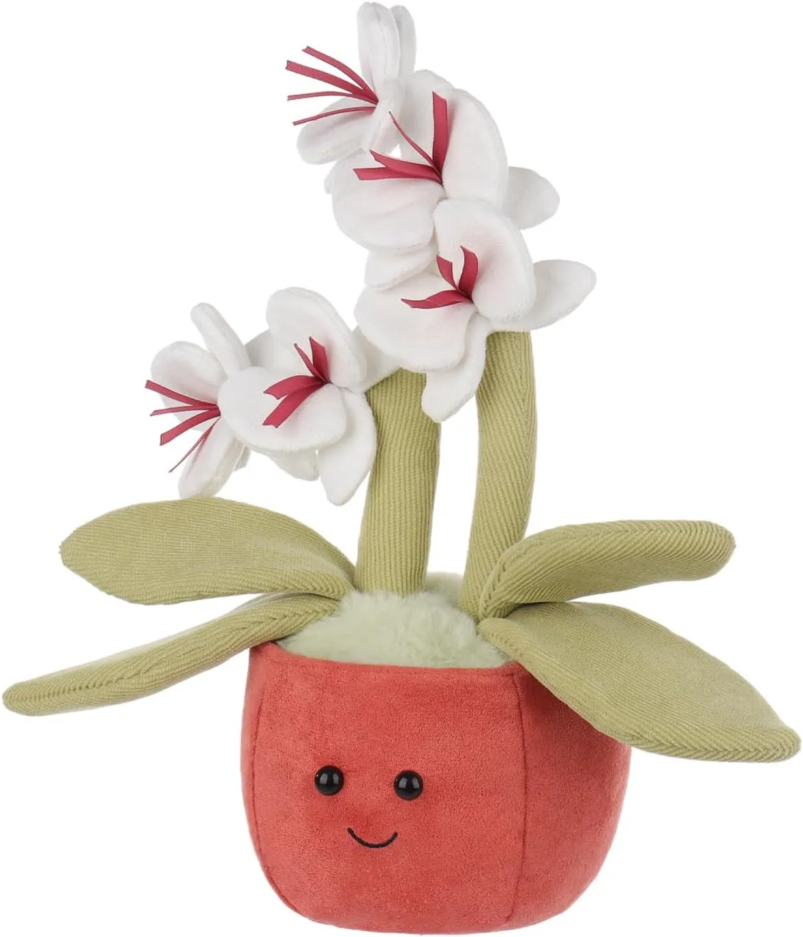 Apricot Lamb Potted Flower Plush Butterfly Orchid Plant Stuffed Animals for Kids, Soft Cute Plushies Toys for Baby Girl and Boy, Fluffy Potted Flower Butterfly Orchid Plant