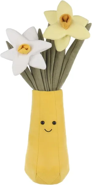 Apricot Lamb Potted Flower Plush Daffodil Narcissus Vase Plant Stuffed Animals for Kids, Soft Cute Plushies Toys for Baby Girl and Boy, Fluffy Potted Flower Narcissus Vase Plant