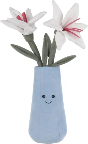 Apricot Lamb Potted Flower Plush Lily Vase Plant Stuffed Animals for Kids, Soft Cute Plushies Toys for Baby Girl and Boy, Fluffy Potted Flower Lily Vase Plant