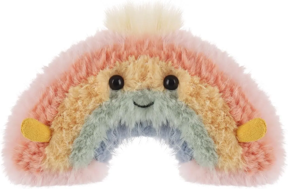 Apricot Lamb Rainbow Plush Stuffed Animals for Kids, Soft Cute Plush Toys for Baby Girl and Boy, Fluffy Rainbow Colorful