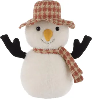 Apricot Lamb Top Hat Snowman Plush Stuffed Animals for Kids, Soft Cute Plush Toys for Baby Girl and Boy, Fluffy Top Hat Snowman White