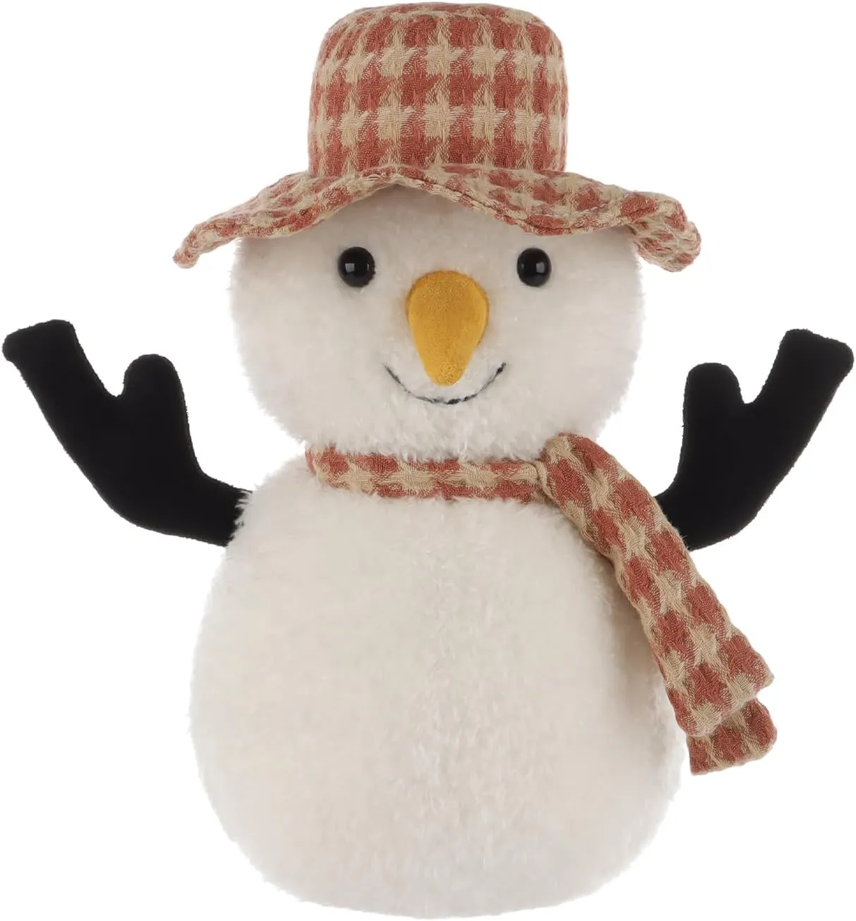 Apricot Lamb Top Hat Snowman Plush Stuffed Animals for Kids, Soft Cute Plush Toys for Baby Girl and Boy, Fluffy Top Hat Snowman White