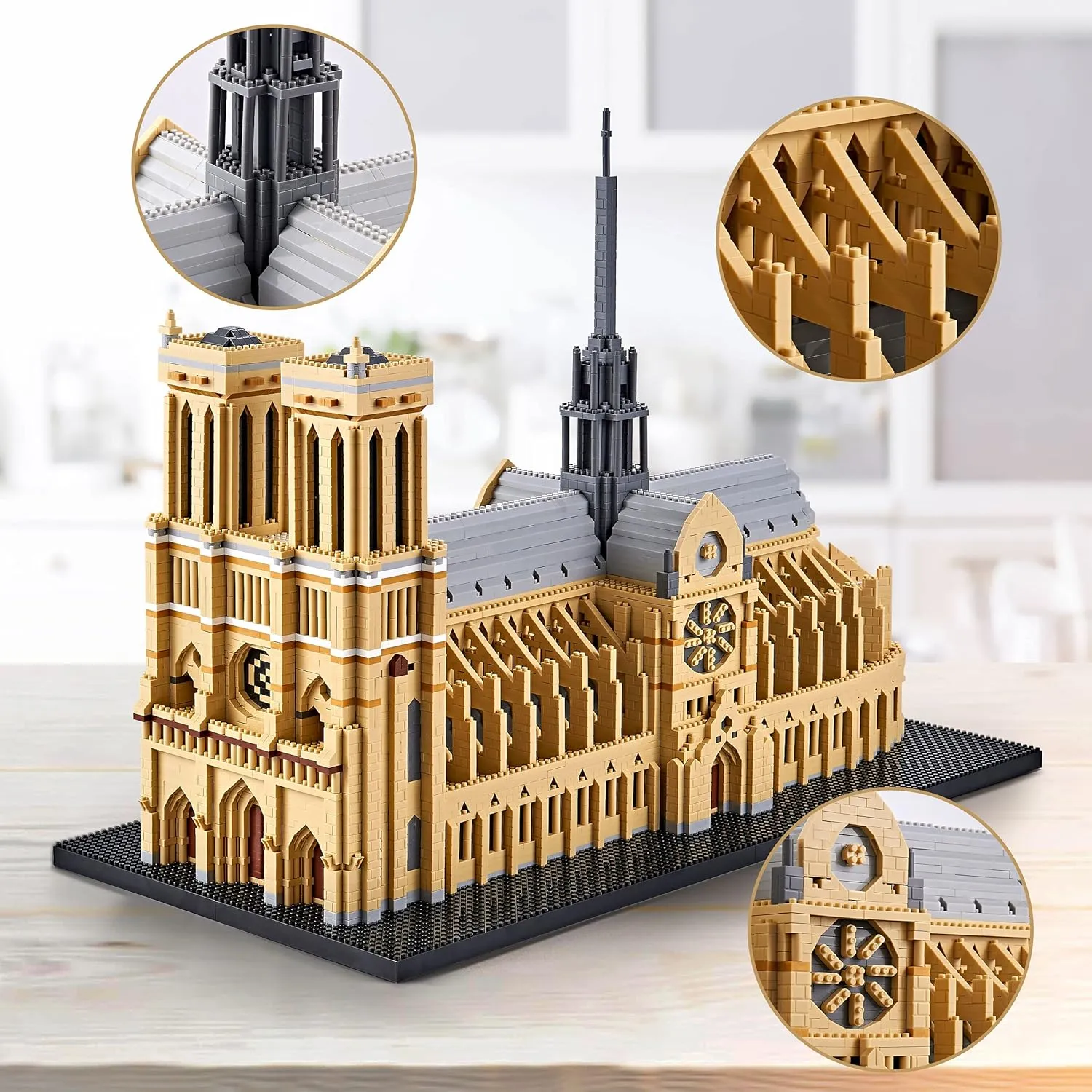 Architecture Series Mini Bricks for Adults and Teens,France Notre Dame de Paris Mini Building Blocks Set,Micro Blocks Set,7380 PCS,Landmark Model