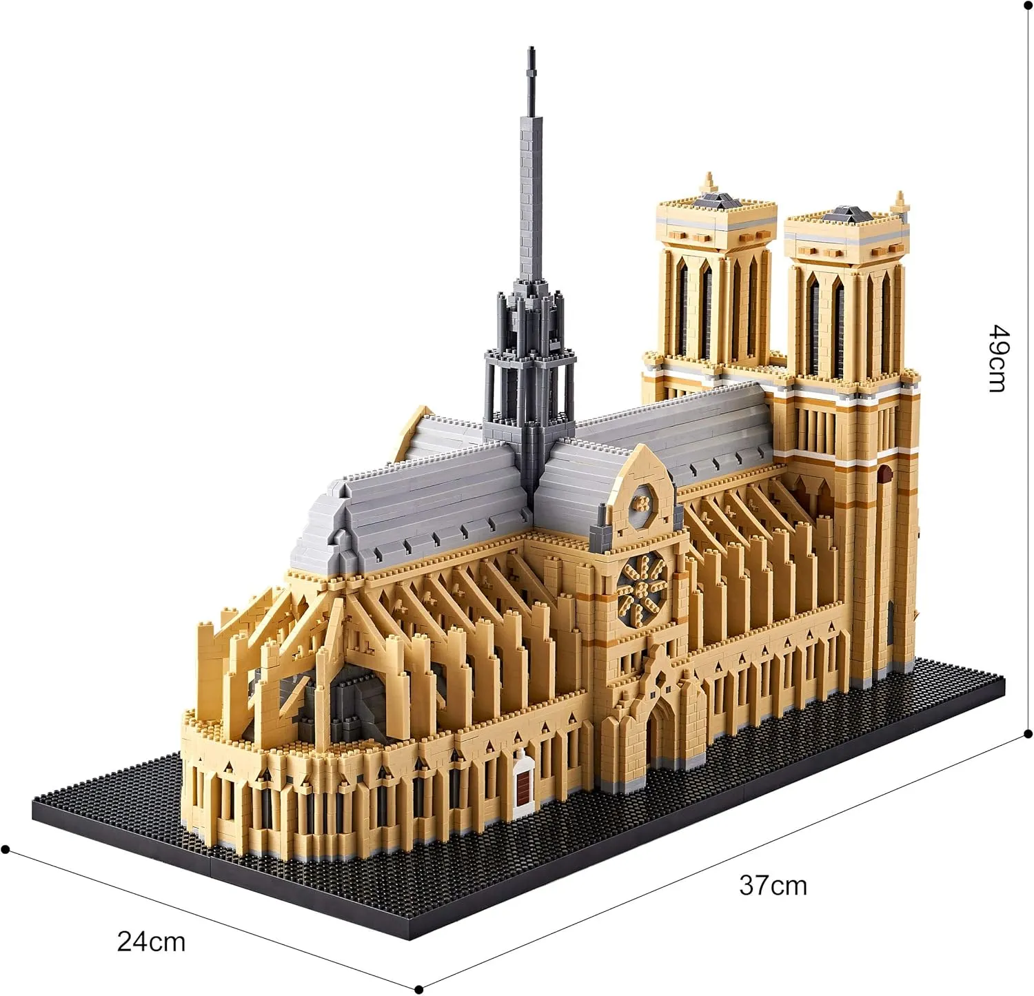 Architecture Series Mini Bricks for Adults and Teens,France Notre Dame de Paris Mini Building Blocks Set,Micro Blocks Set,7380 PCS,Landmark Model