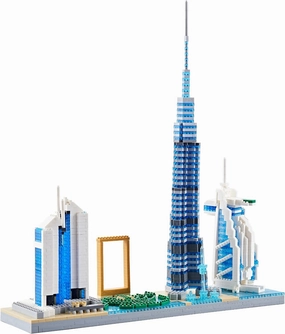 Architecture Dubai Skyline Collectible Model Building Kit Micro Mini Blocks Sets for Adults Toy Present Model Kit for Kids, 2545 Pieces