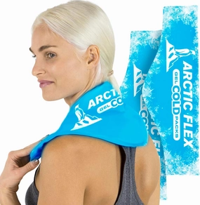 Arctic Flex Neck Ice Pack (2 Pack) Cold Compress Shoulder Therapy Wrap - Cool Reusable Medical Freezer Gel Pad for Swelling, Injuries, Headache, Cooler (Large)