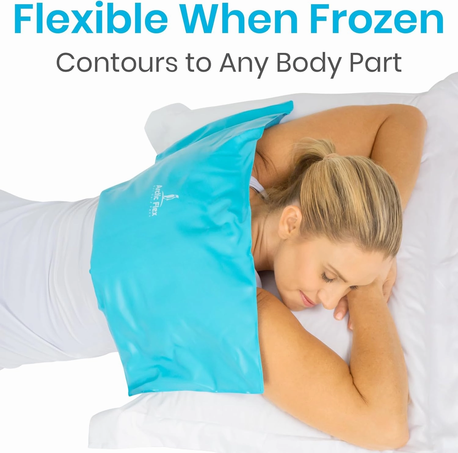 Arctic Flex Reusable Gel Ice Pack for Injuries with Straps (24" x 11") - Flexible, Cooling Gel Ice Pack - Medical Grade Hot and Cold Therapy Pack - Ice Pad for Back, Neck, Shoulders, Hip & Head Pain