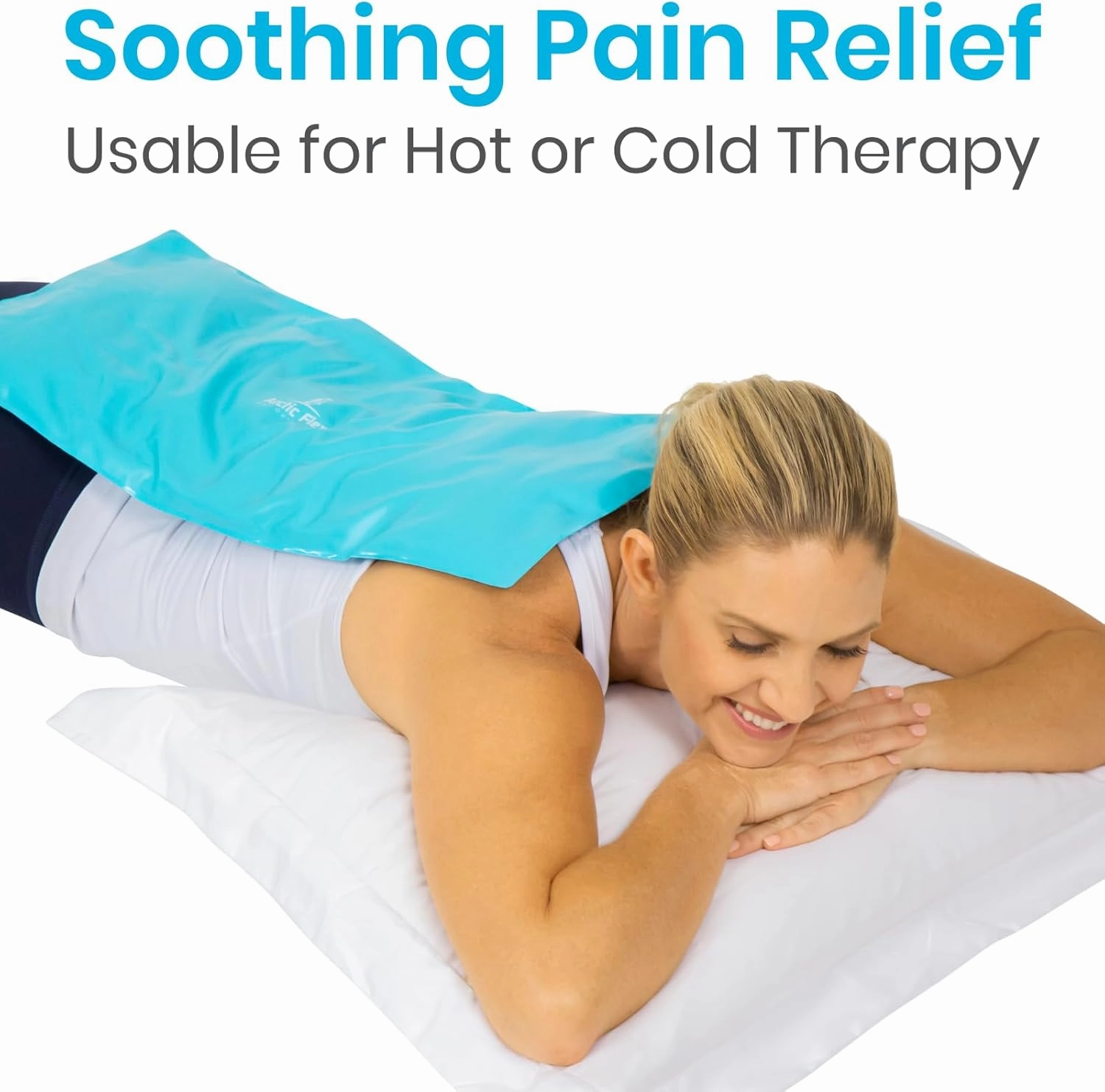 Arctic Flex Reusable Gel Ice Pack for Injuries with Straps (24" x 11") - Flexible, Cooling Gel Ice Pack - Medical Grade Hot and Cold Therapy Pack - Ice Pad for Back, Neck, Shoulders, Hip & Head Pain