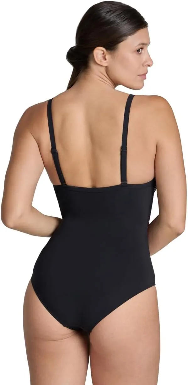 ARENA Bodylift Women's Emilia B-Cup One Piece Shaping Swimsuit Light Cross Back Chlorine Resistant UV Protection Bathing Suit