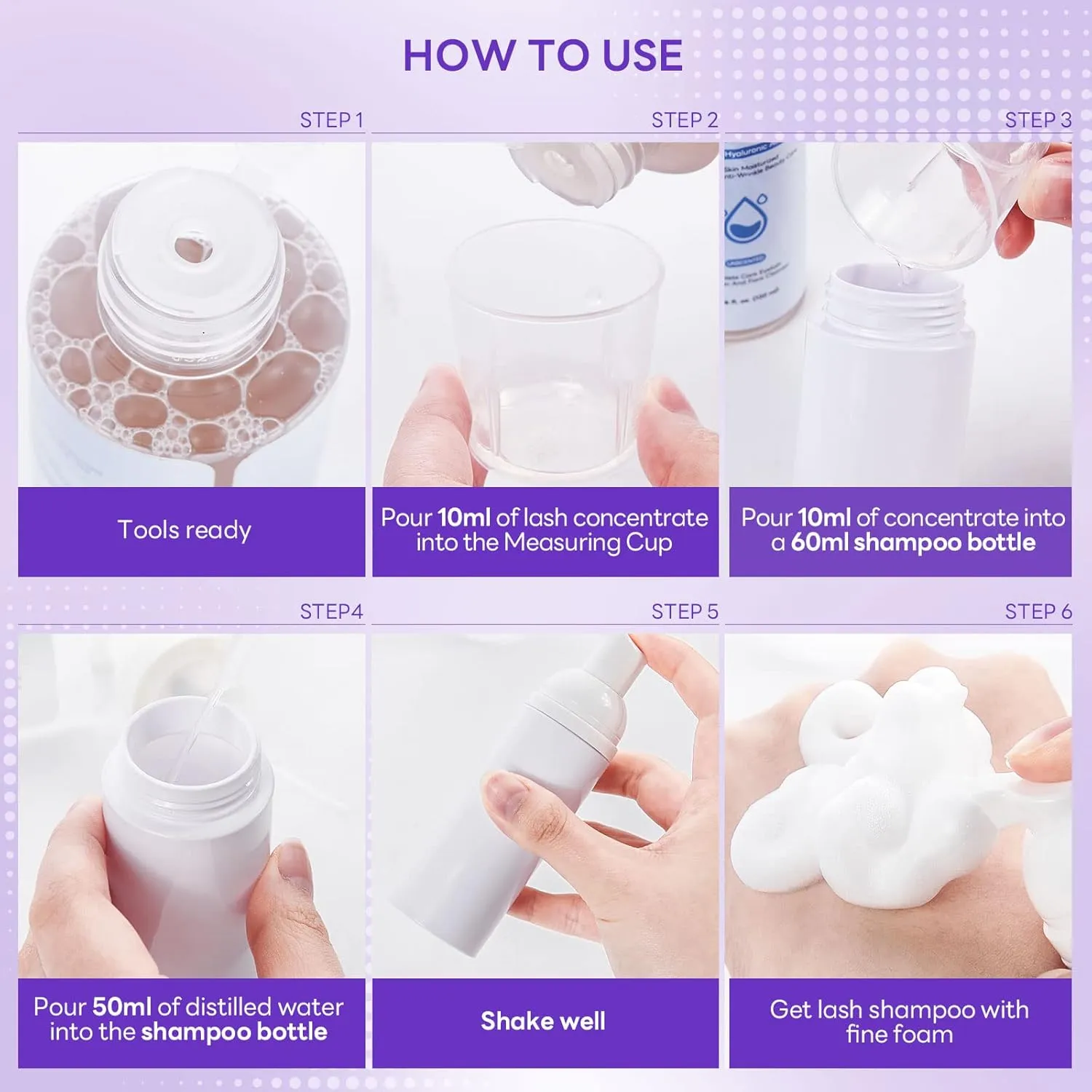 ARISON LASHES Eyelash Shampoo Concentrate (120ml) - Large Capacity Professional Cleanser for Lash Extensions (Makes 24 Bottles of 60ml) - Lavender Scent