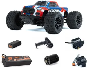 ARRMA Granite GROM MEGA 380 Brushed 4X4 4WD Monster Truck RTR with Battery & Charger - Remote Control Car, RC Cars 1/18 Scale Toys for Adult (Blue)