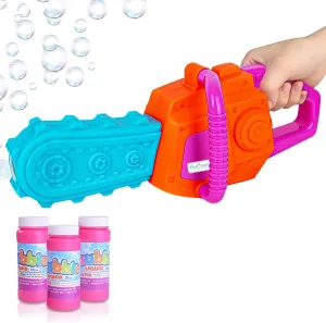 ArtCreativity Bubble Chainsaw for Kids, Electronic Bubble Blower Machine with Bubble Solution Included, Bubble Machine with Realistic Sound, Outdoor Pretend Play Landscaping Toy for Kids Blue