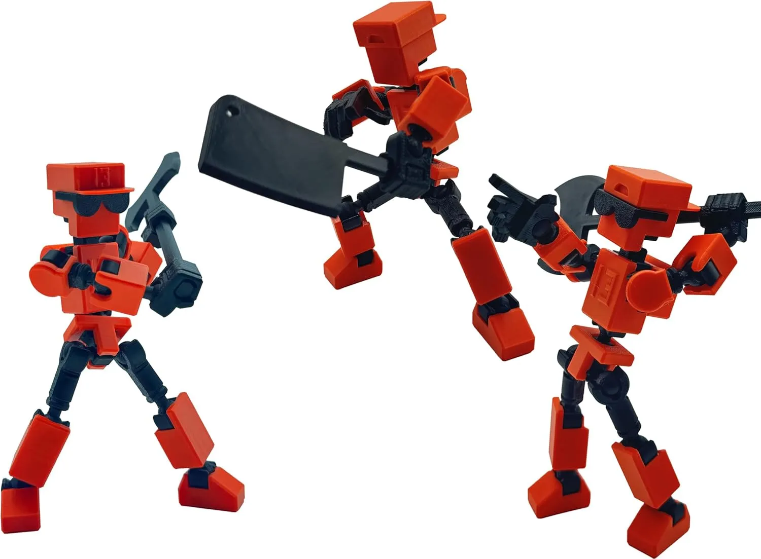 (Assembly Completed) 3D Printed 6.65-inch Action Figure Mini-13, Full Body Mechanical Movable Toy, Multiple Accessories, Desk Decoration, Creative Gifts (Orange)