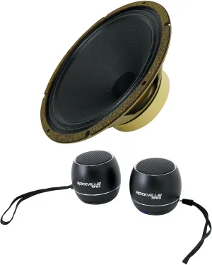 Audiosavings Bundle: Celestion G12M-65 Creamback 12" 65W Guitar Speaker 16 Ohm W/Ceramic Magnet Bundle with Pair Rockville RPB3-BLACK Handheld Wireless Linking Portable Bluetooth Speakers (2 Items)