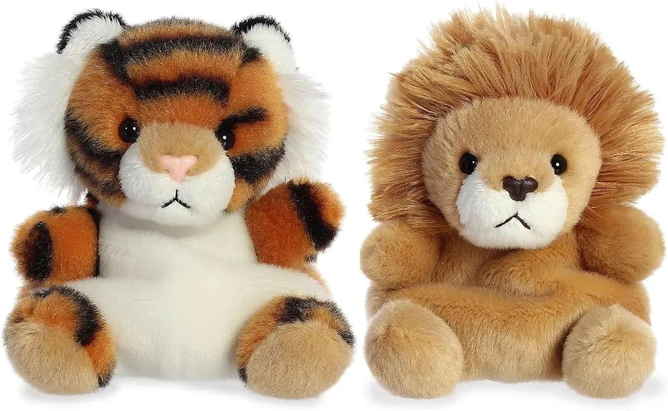 Aurora Palm Pals Set of Two - Leno Lion and Indy Tiger!